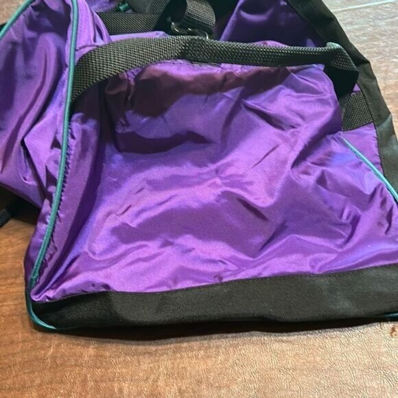 L.L. Bean Purple & Green Duffel Bag With Black Strap - Picture 4 of 8